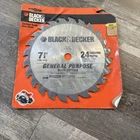 Black & Decker 7-1/4 Circular Saw Blade General Purpose Wood 24 Teeth 73-367 New. Price: $15.98.