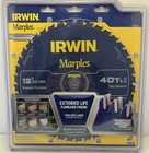 Irwin Marples 12 General Purpose Carbide 40 Teeth Saw Blade 1807382 New. Price: $22.67.