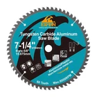 7-1/4 Inch 60 Teeth Aluminum And Non-ferrous Metal Cutting Circular Saw Blade Wi New. Price: $32.99.