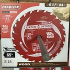 Diablo D0624DA 6-1/2" X Tooth Demon Framing/demolition Saw Blade New. Price: $16.50.