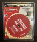 Diablo 7-1/4" Wood & Metal Circular Saw Blade 36T 5/8" Arbor D0736GPX Nip Nos New. Price: $24.99.