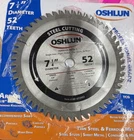 Oshlun SBF-072552 7-1/4" X 52T Steel Cutting Saw Blade New. Price: $35.99.