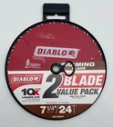 Pack Diablo 7-1/4 In. X 24-TOOTH Framing Circular Saw Blade Value New. Price: $17.99.