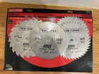 Craftsman 7-1/4" Circular Saw Blade Pack 20T/40T/150T Steel Set 32302 New. Price: $18.00.