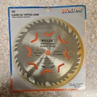 Weiles 10" 5/8"ARBOR,40 Tooth Molybdenum Tungsten Carbide Tipped Saw Blade New. Price: $22.99.