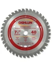 Oshlun SBNF-072540 7-1/4" X 40T Aluminum Cutting Saw Blade New. Price: $31.25.