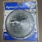 Avanti Pro 10" 60 Tooth Fine Finish Circular Saw Thin Kerf Carbide Blade Gc Used. Price: $10.99.