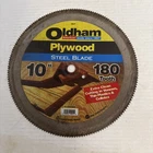 Oldham Osb - Plywood Steel Blade 10" 180 Tooth Saw Used. Price: $8.50.