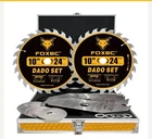 Foxbc 10" Stacking Dado Blade Set, Atb/ft, In. Arbor With 5/8" Bushing, 27 Pcs Open. Price: $150.00.