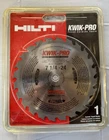 Hilti Kwik-pro 7-1/4 In 24T Carbide Circular Saw Blade For Wood New. Price: $21.99.