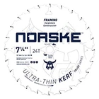 Norske NCSBT011 Thin Kerf Ripping & Crosscutting Saw Blade, 7-1/4" X 24T New. Price: $12.34.