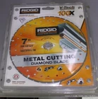 Ridgid V-tech 7" Metal Cutting Diamond Blade HD-MTL70 New. Price: $25.00.