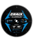 Craly 10" 80T Carbide Circular Saw Blade 5/8" Arbor Aluminum Metal Cutting New. Price: $42.86.