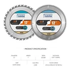 Two Luckyway 12 Inch Miter Saw Blades 32T 80T With Arbor New. Price: $35.00.