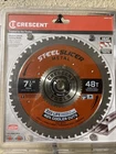 Crescent Csbmm 7-1/4" X 48-TOOTH Steelslicer Medium Metal Circular Saw Blade New. Price: $25.00.