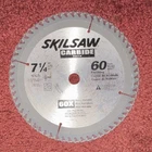 Skilsaw 7-1/4" 60T Carbide Circular Blade Finishing Mpn 74906R New Open. Price: $17.50.