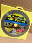 Oldham Osb - Plywood Steel Blade 10" 180 Tooth Saw New. Price: $24.99.