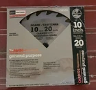 New Vintage Sears Craftsman 10" 20 Tooth Carbide General Purpose Blade 9-32531. Price: $14.99.