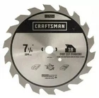 Craftsman 7-1/4" Fast Cutting 18 Teeth Circular Saw Blade 37654 New. Price: $12.95.