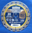 Vulcan 415480OR 7-1/4" 20T Fast Cut Framing & Ripping Carbide Teeth Saw Blade New. Price: $10.89.