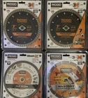Lot Of (4) Ridgid In. Blades HD-CM70P HD-TB70CP HD-SG70CP (new). Price: $74.00.