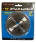 Cal-hawk 4-1/2" X 40 Tooth Carbide Tipped Wood Saw Blade 5/8" Arbor New. Price: $8.99.