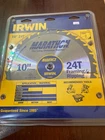 Irwin 14233 10" 24 Circular Saw Blade, Steel New. Price: $16.00.