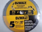 Dewalt Circular Saw Blades 5-PACK 7.25" 18T Carbide Teeth New. Price: $49.99.