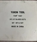 Yukon Tool Piece 10" Blades Set- 60T, 80T & 120T- Part #74367 New. Price: $19.77.